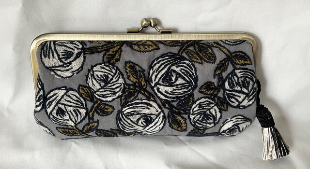 し*ん様 ミナペルホネン/Rosyロージィベージュ牛革キャメル/がま口牛革長財布 し*ん様 ミナペルホネン/Rosyロージィベージュ牛革キャメル