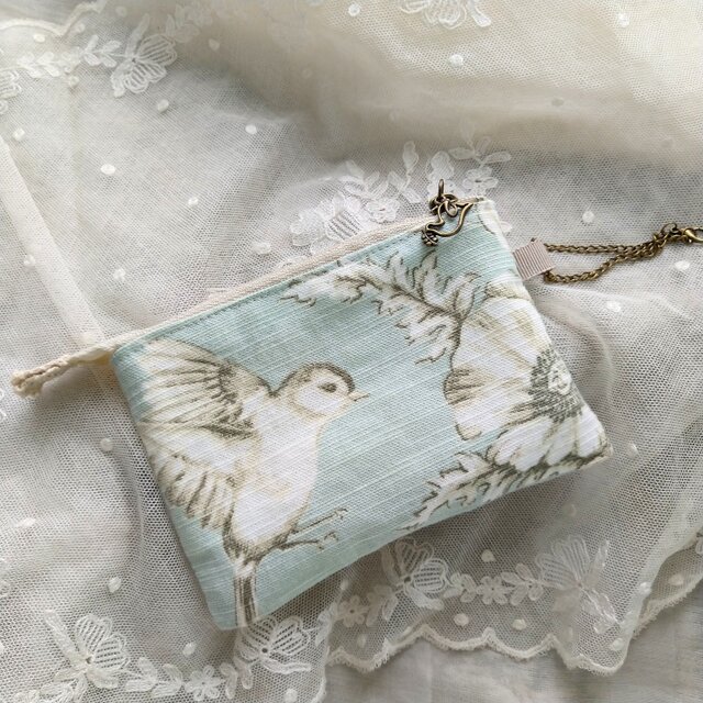 イギリス*インテリアファブリック*カードケース*小鳥