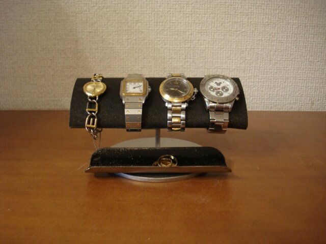 腕時計スタンド　ラッピング　腕時計スタンド おしゃれ　腕時計スタンド 2本　ブラックでかい楕円パイプ男性用腕時計スタンド | iichi  ハンドメイド・クラフト作品・手仕事品の通販