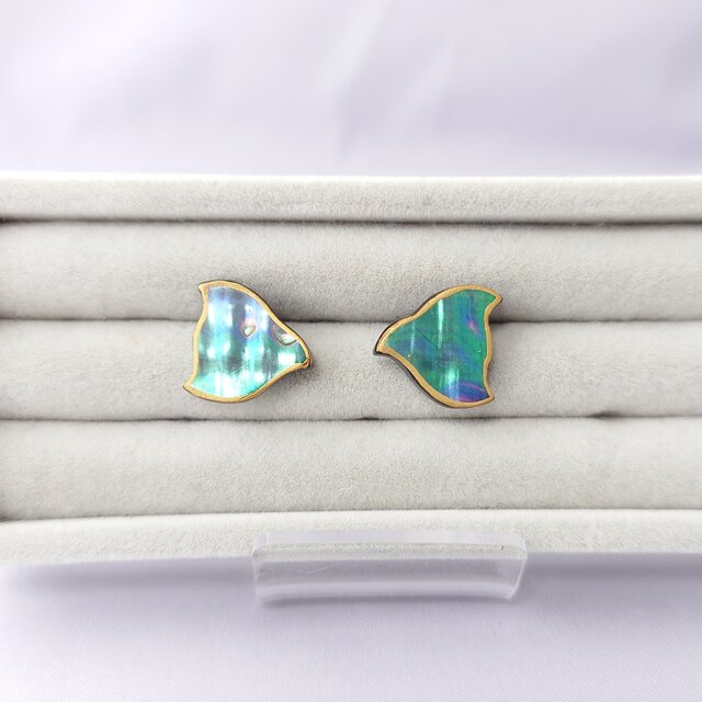 千鳥 螺鈿ピアスsv メキシコ貝 | iichi 日々の暮らしを心地よくする