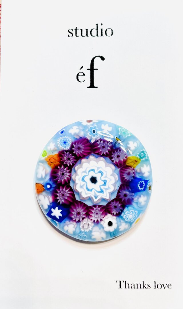 ガラス　ゴルフマーカー⛳️星と花　ガラスミルフィオリ：磁石付き