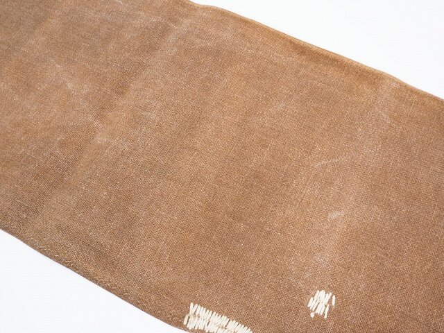 再度値下げ　迫力ある布袋 51cm 19kg ビンテージ　レトロ パワースポット s0063 酒袋 あめ色 しっかりした厚手木綿 / 古布 古裂 | iichi 日々の