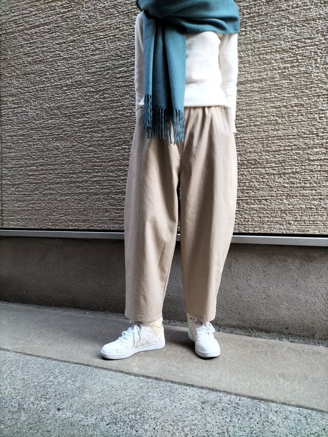 『モード&エフォートレス』♥バルーンパンツ（ベージュ）【M~4L】ベージュ