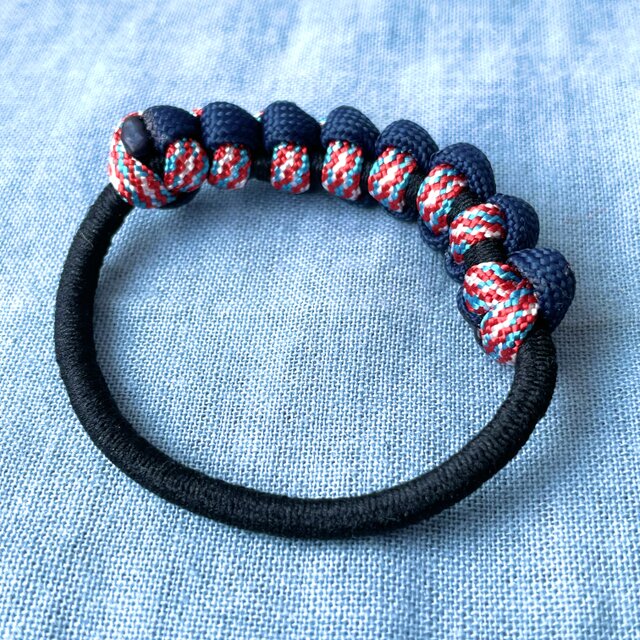 パラコード 美容師と作ったヘアゴム ブーツレース ネイビー