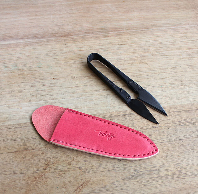 糸切りバサミケース T-29【ピンク】レザー 牛革 本革 皮 糸切り