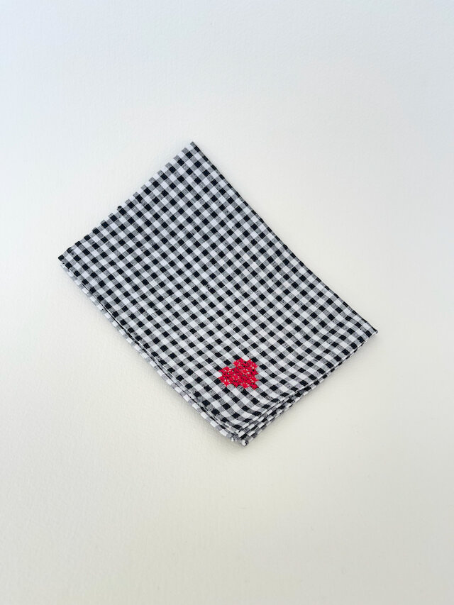 麻のハンカチ / ギンガムチェック/ 送料無料