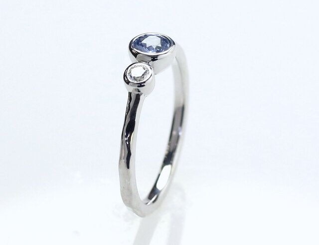 あちゃ　pt900 ブルーサファイア　ダイヤモンド　リング 新品✨PT900 天然サファイア リング/指輪]夜空の星 天然