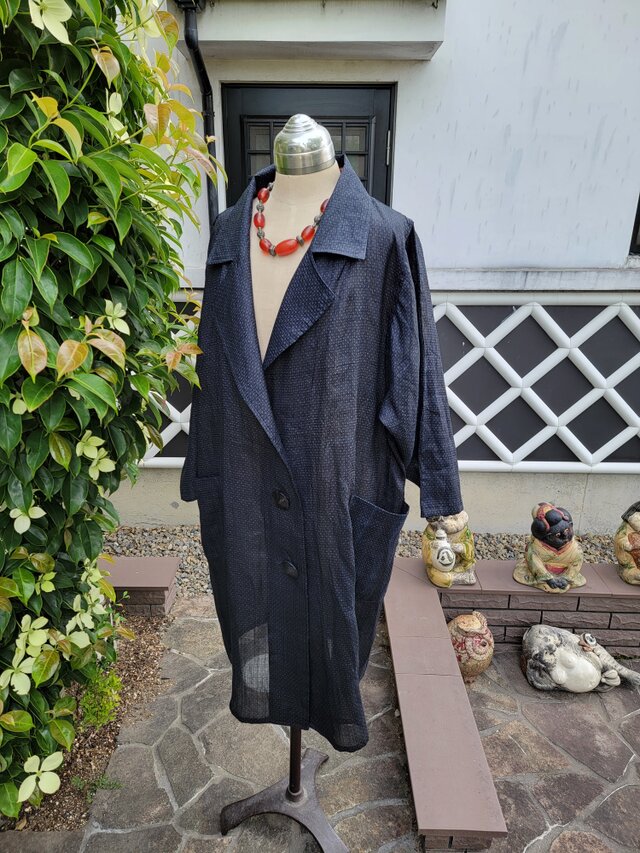 着物リメイク 古布 手作り 宮古上布 コート | iichi 日々の