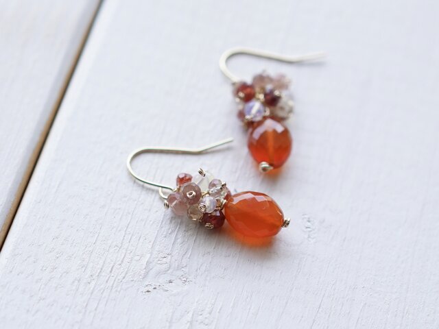 再販》♦︎14kgf♦︎7月誕生石♦︎宝石質カーネリアンとアンデシン