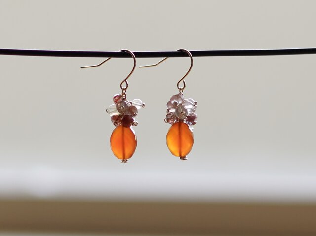 再販》♦︎14kgf♦︎7月誕生石♦︎宝石質カーネリアンとアンデシン