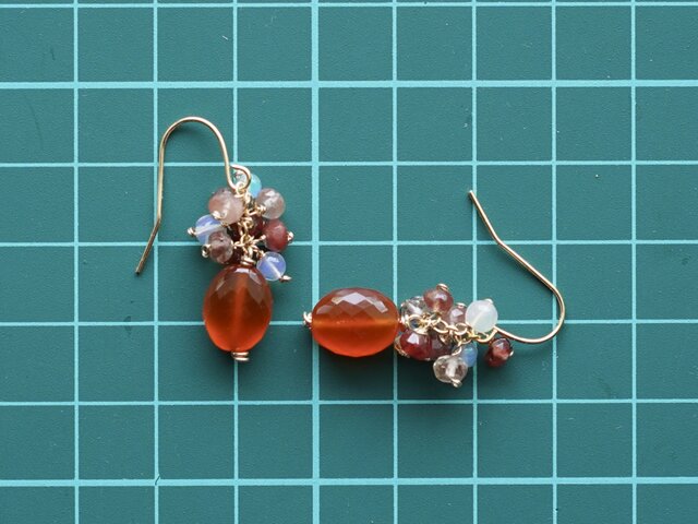 再販》♦︎14kgf♦︎7月誕生石♦︎宝石質カーネリアンとアンデシン