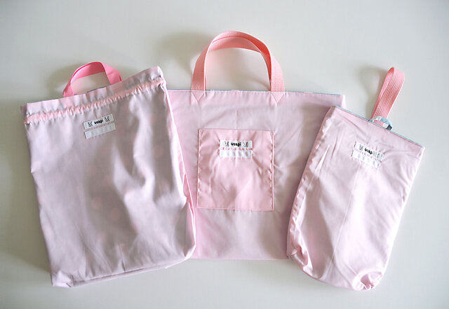 入園入学準備バッグ3点セット 新色ドットブルーピンク ご入園、ご入学