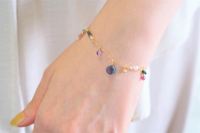 Ruby in zoisite bracelet：ルビーインゾイサイト チェーン