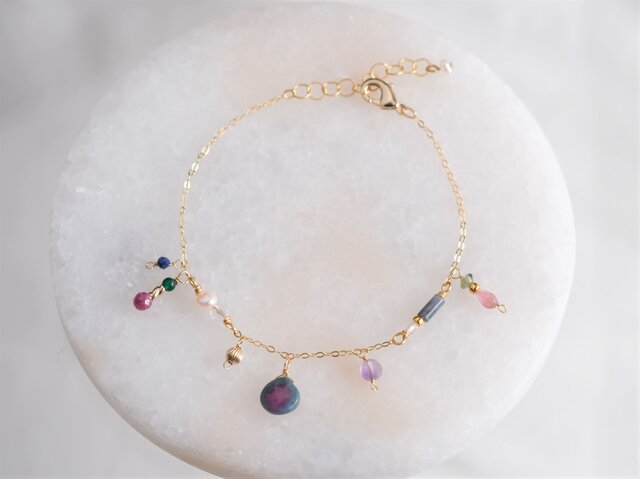 Ruby in zoisite bracelet：ルビーインゾイサイト チェーン