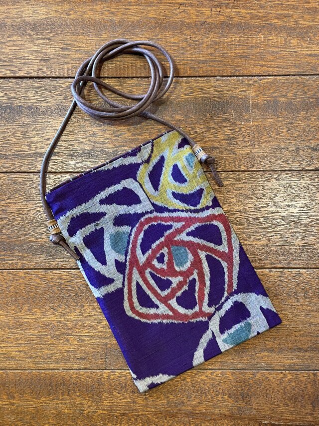 銘仙のスマホポシェット20 着物 古布 リメイク  ポーチ ケース  ショルダー