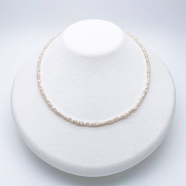 n313【⚠️売約済み】シンプルパールネックレス　シルバー　淡水真珠　超高品質