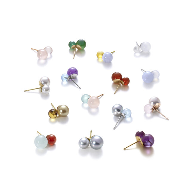 Irodama Earrings_Pt900 パール&ブルートパーズ ピアス | iichi 日々の