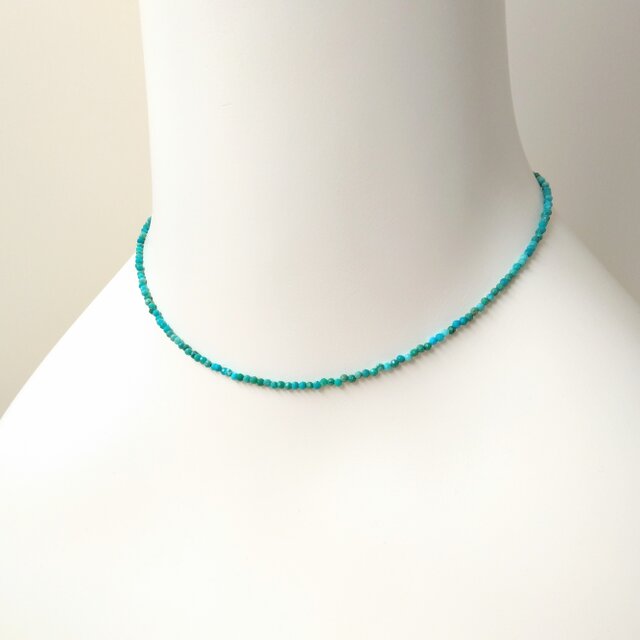 ターコイズ繊細ネックレス(14kgf)
