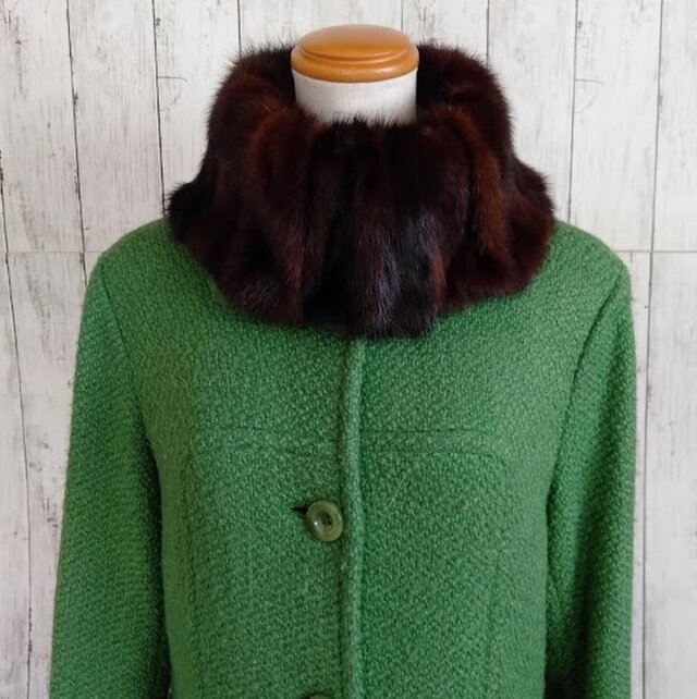 ¶ new antique fur ¶ ダークブラン系ミンクファーストレッチスヌード「mirei」