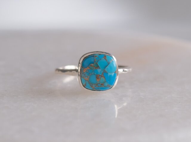 New!copper turquoise ring コッパーターコイズ シルバーリング
