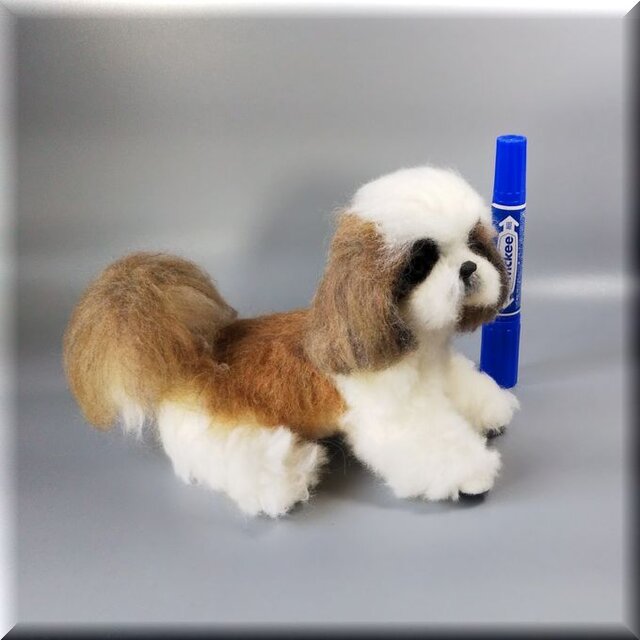 羊毛フェルト シーズー 犬 - おもちゃ