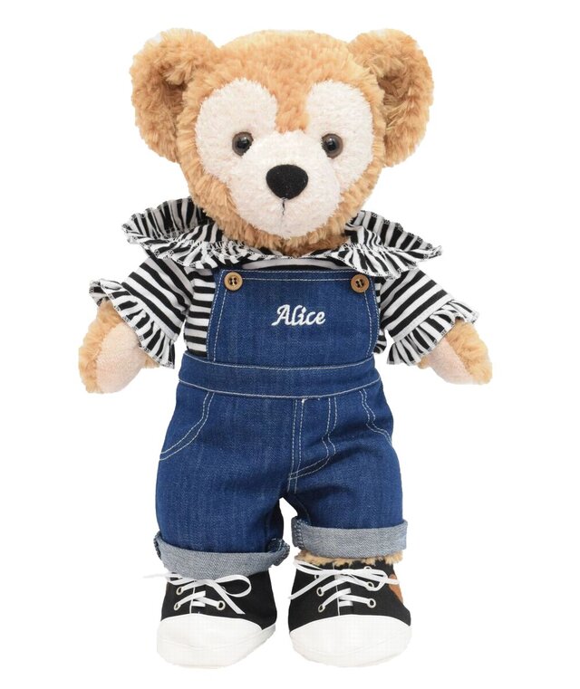 ダッフィー 服 コスチューム オーバーオールセット ブラックフリル 本体無 Sサイズ用