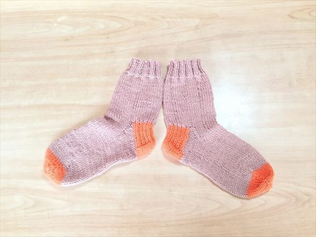 手編み靴下・ミルクティの画像1枚目