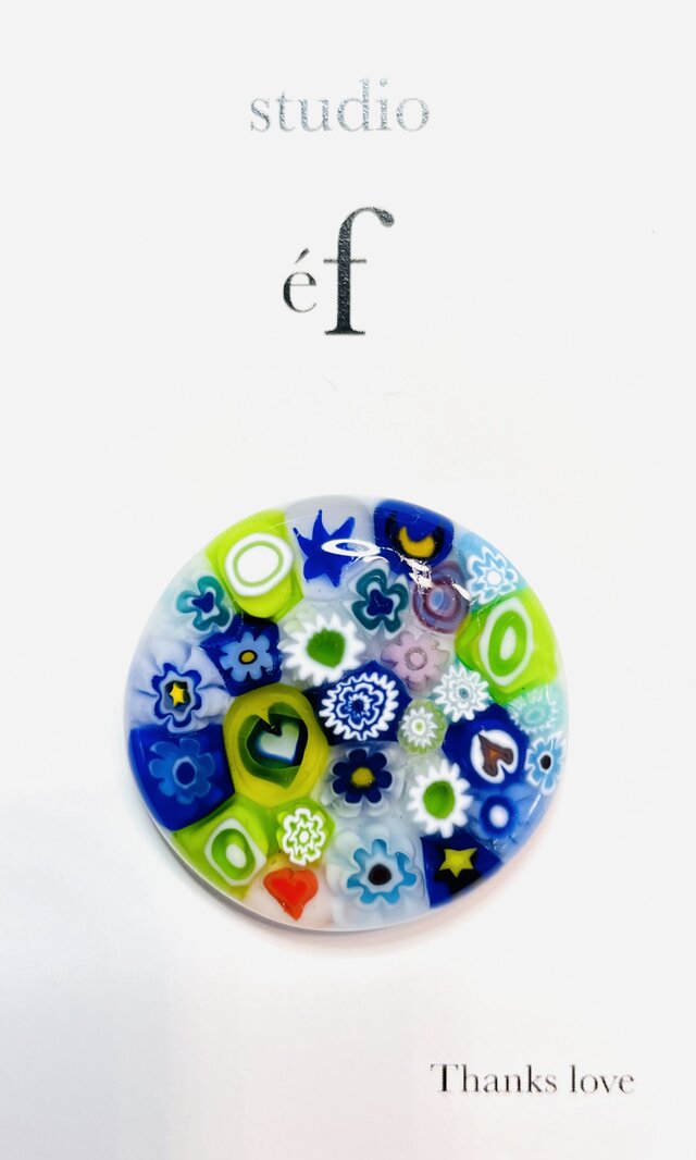 ゴルフグリーンマーカー⛳️ガラスミルフィオリ：磁石付き