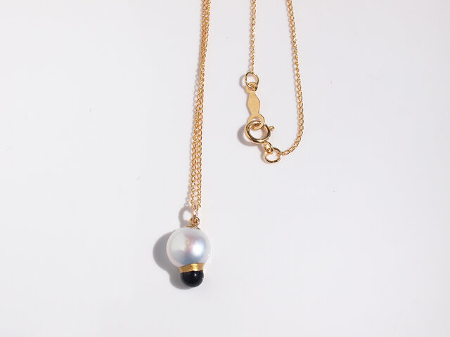 パールとブラックオニキスの金継ぎパール[ネックレス] | 淡水