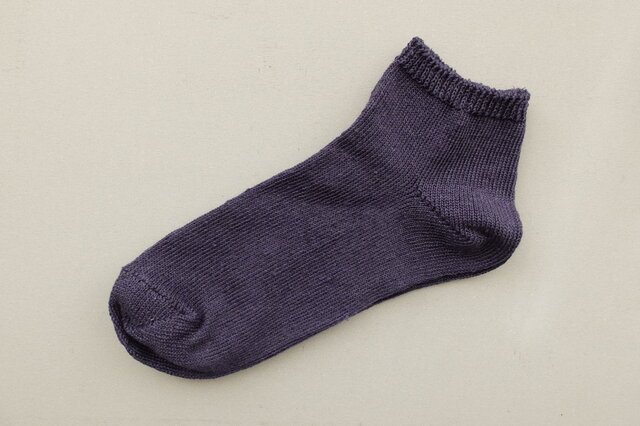 リネン アンクルソックス(インクブルー)25-27cmの画像1枚目