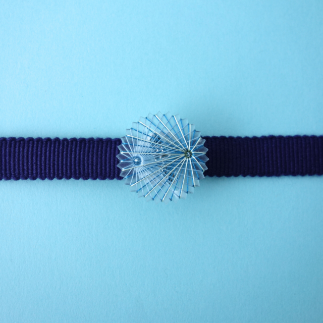 涼やかなブルー×シルバーの帯留め【三分紐用】／シリーズ人気No.1／上品な和装アクセサリー／ギフト対応
