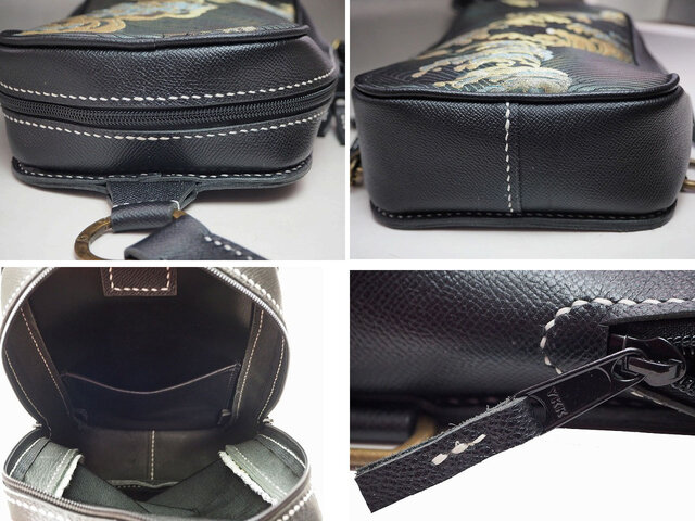 オーダーメイド 0018 本革と西陣織の帯 ボディーバッグ Bag