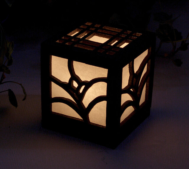 古民家 行灯 KAD300-051 角行灯「匠」 M300サイズ 和紙+プレートタイプ 文字