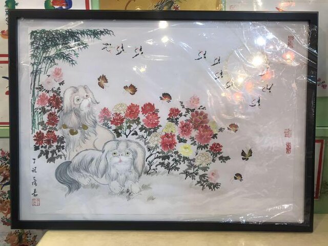 肉筆 水墨山水画【風水山水図】新築 新宅 引越 開運絵画 縁起物 贈り物