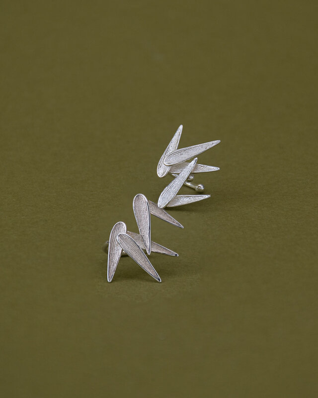 笹の葉 イヤーカフ