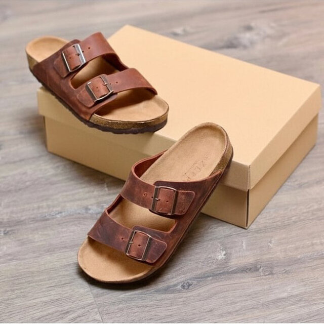 本革サンダル ブラウン レディース メンズ ご主人誕生日 父の日 ギフト