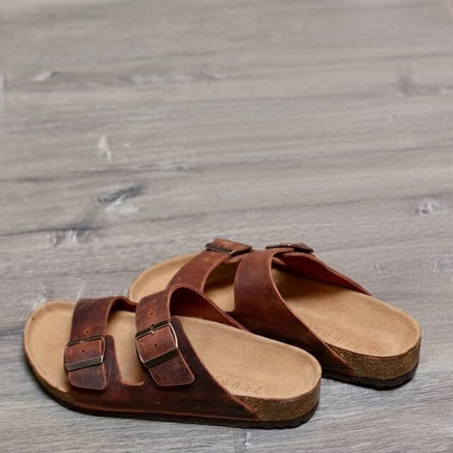 本革サンダル ブラウン レディース メンズ ご主人誕生日 父の日 ギフト