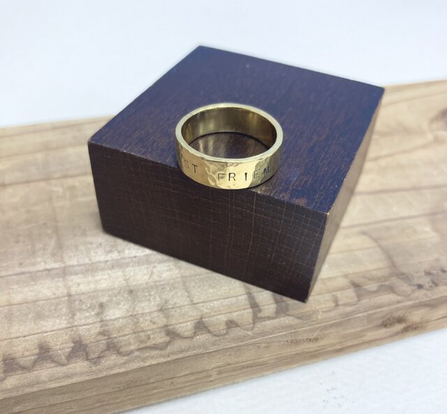 セール価格☆2点セット❤️刻印輪のネックレス&リング（真鍮ゴールド