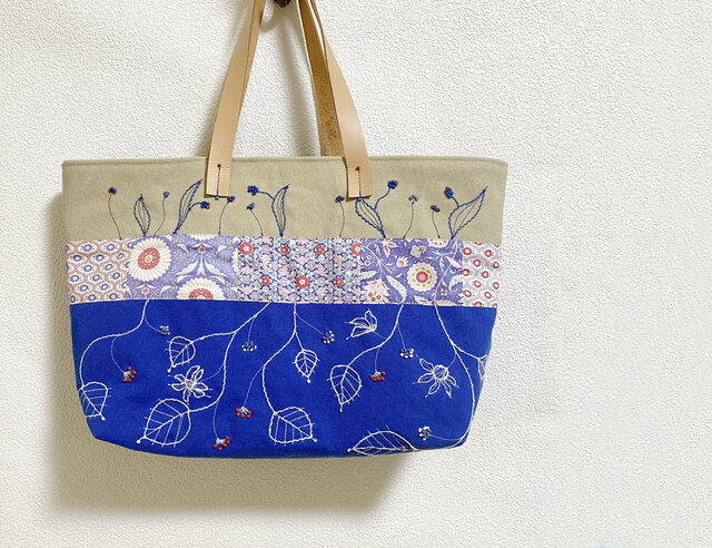 花柄刺繍ハンドバッグ　ハンドメイド Amazon | (ADOSSY) 刺繍バッグキット 刺繍キット 初心者 セット