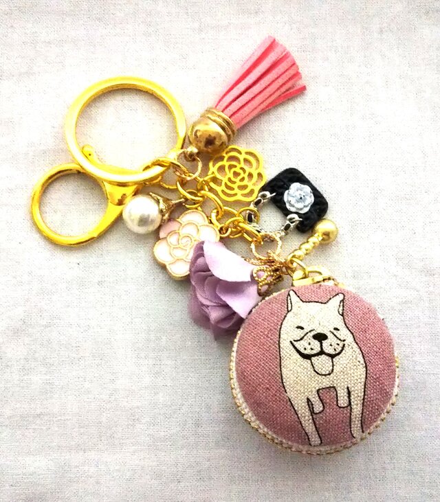 お散歩ワンちゃんのマカロン&キーホルダー