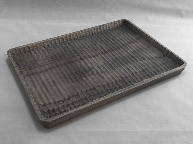 煎茶道具 唐木紫檀製 一文字盆 煎茶盆 香盆 箱付 C 6537 盆 （