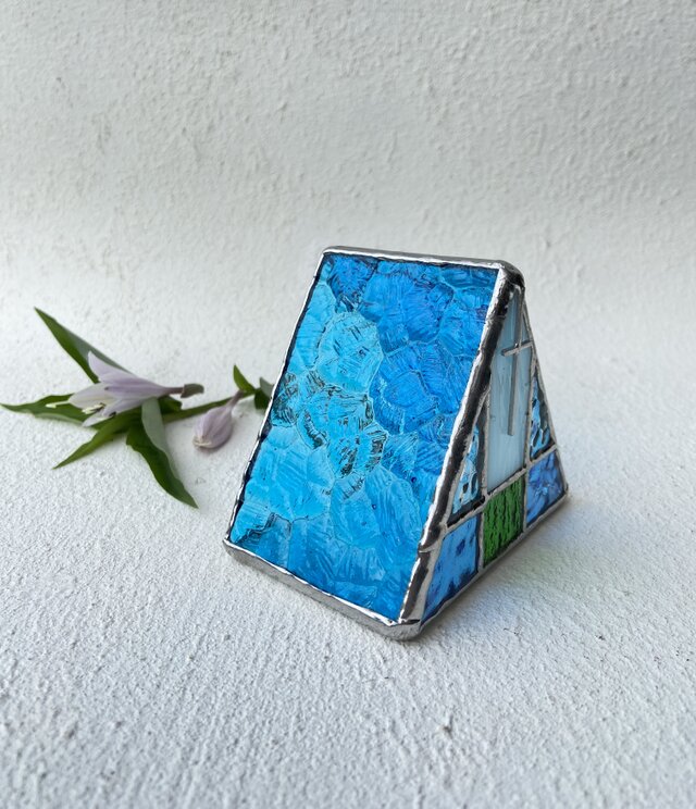 高原教会 Blue sky』【small church】ステンドグラス•キャンドル