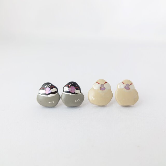 文鳥 漆ピアス(sv) | iichi 日々の暮らしを心地よくするハンドメイドや