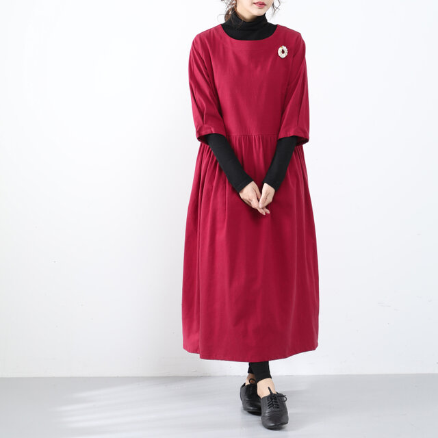 26色展開　一枚で着られる♪ コットン　ギャザーワンピース ♪オーダーサイズ可