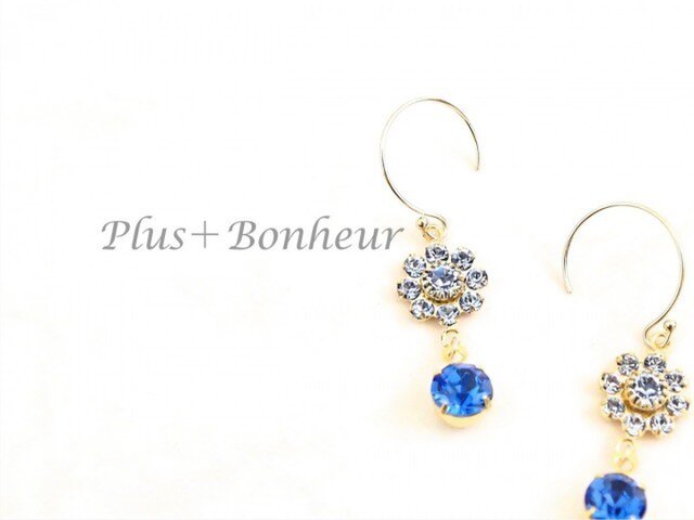 SOLD OUT◆K14GFスワロアクア×サファイアピアス◆の画像1枚目