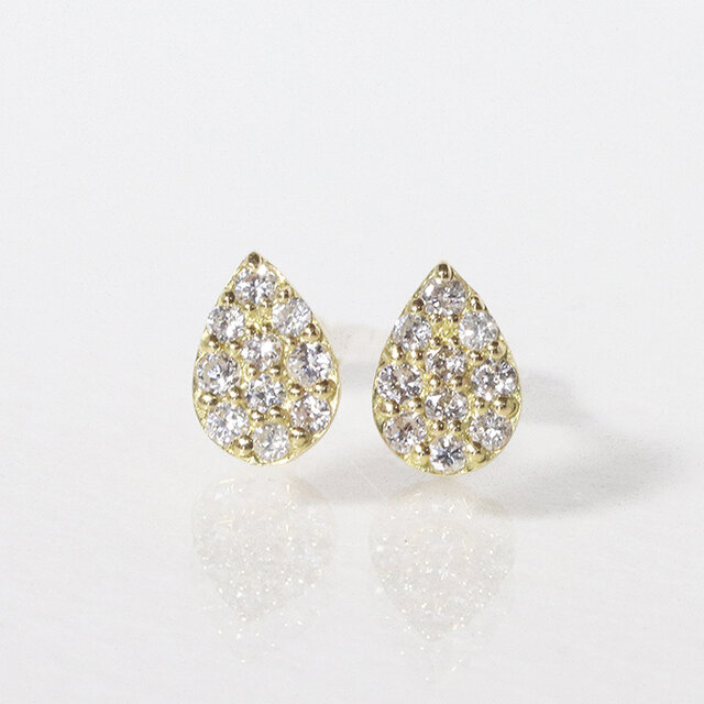 水滴形　天然ダイヤモンドピアス0.4ct　k18