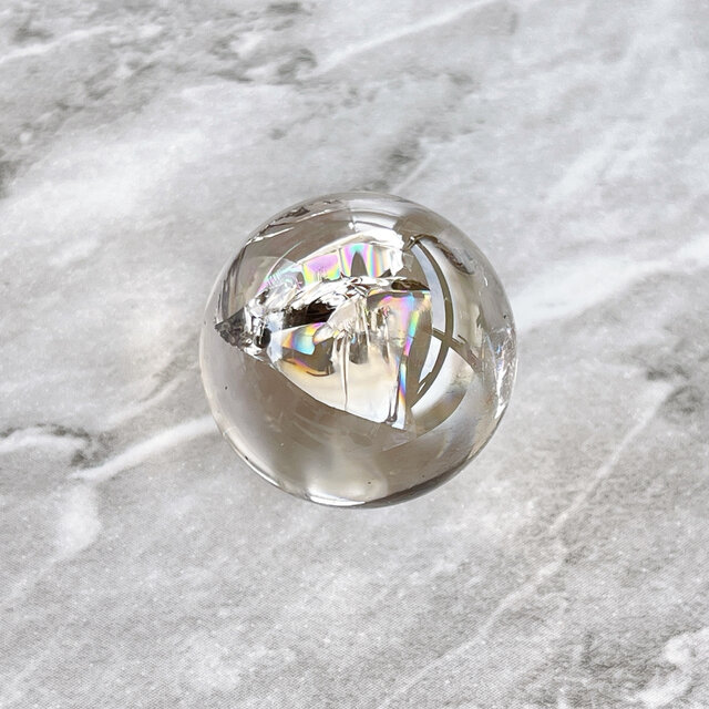 【B】スモーキーアイリスクォーツ・スフィア24mm ✧麻ポーチ付き✧ Smoky Iris Quartz Sphere