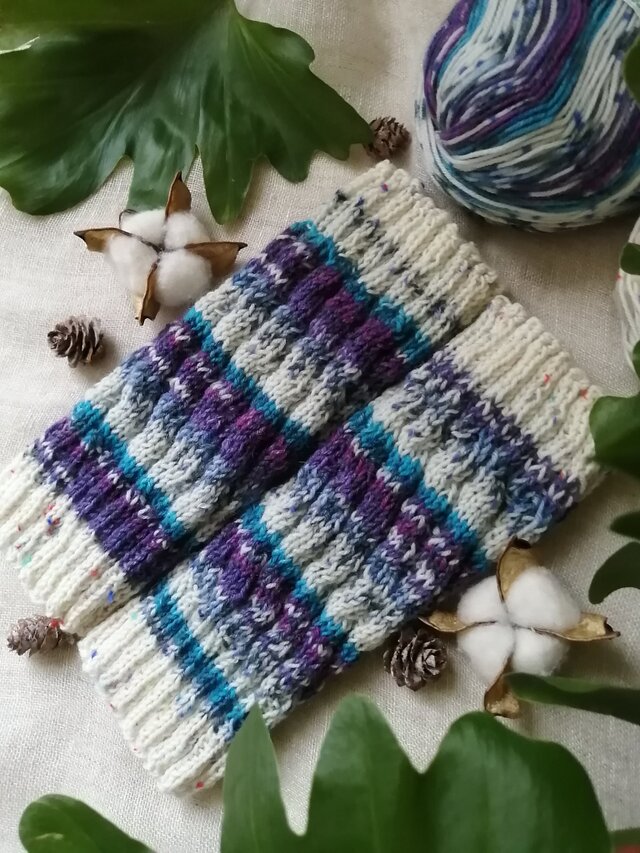 【Ｓ】マイセンの冬〜オパール毛糸の短いレッグウォーマー