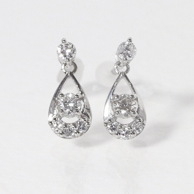 Pt900 天然ダイヤモンド ピアス 0.2ct プラチナ ダイヤピアスホワイト