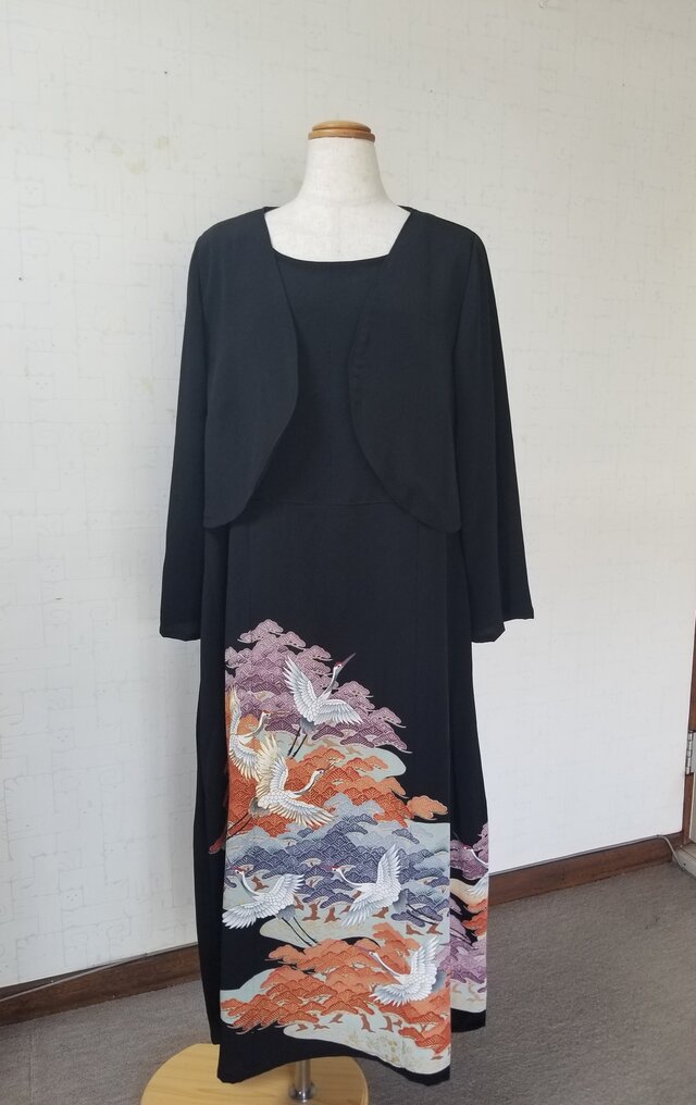 黒留袖リメイク ボレロ付きドレス | iichi - ハンドメイド 